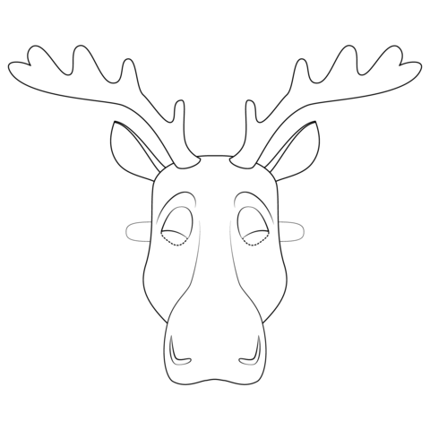 Moose Mask Coloring Page